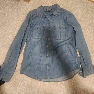 Express dark denim button down medium